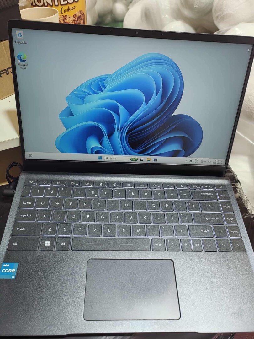 MSI Modern 14 UltraBook 14 (Category: Laptops & Notebooks) located in Kawit. Submitted by markuzmathers (Listing ID 1401856416, Image 2). Description: For sale MSI Modern 14 B11MOU Tiger Lake Intel Core I3 1115G4 11Th Gen 3.00Ghz 14” FHD IPS Up To Intel Iris XE Graphics 8Gb DDR4 3200MHz Max Up To 64Gb 256Gb Nvme SSD Gen4 HD Webcam Single (White) Backlit Keyboard Wifi 6 /Bluetooth 5.1 1x Mic In / Headphone-out Combo Jack 2x Type-A Usb 3.2 Gen 1 Mi