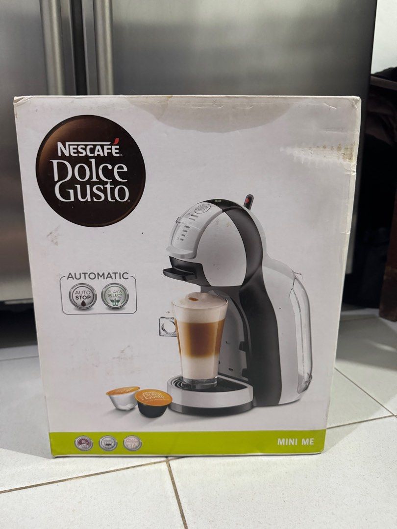 Nescafe Dolce Gusto Mini Me Automatic Coffee Machine (Category: Coffee Machines & Makers) located in Paranaque City. Submitted by jkwongg (Listing ID 1401804051, Image 1). Description: Brand new Never been used Stored Open the box lid for this pic Can do meet up .