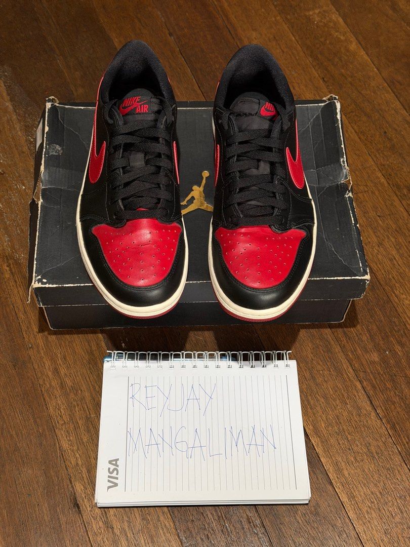 Nike Air Jordan 1 Low Bred OG (Category: Sneakers) located in Manila. Submitted by reyjay20 (Listing ID 1401783501, Image 1). Description: J1 Low OG Bred 2016. With OG box. Professionally reglued but still wearable. For only 10K. .