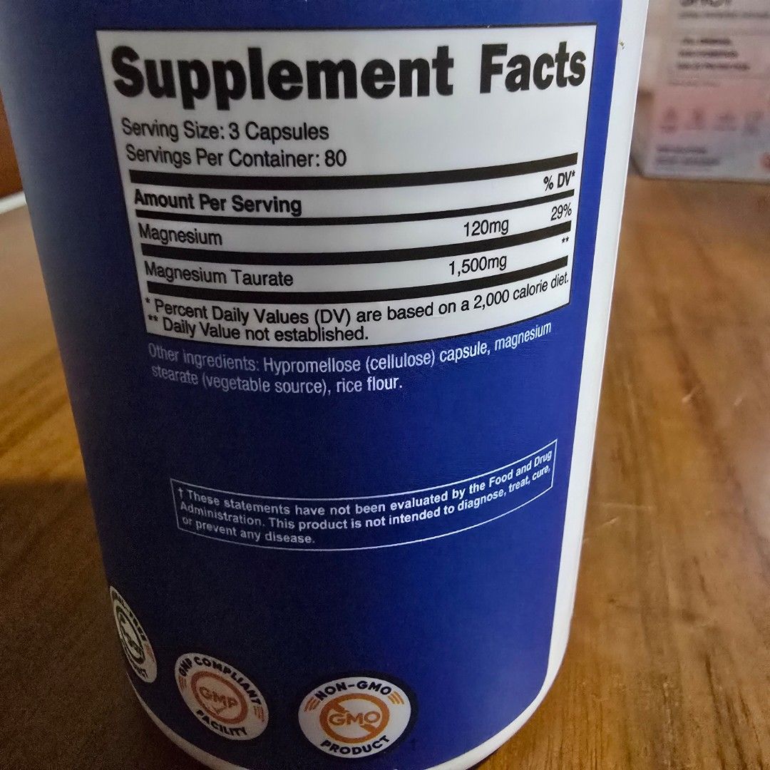 Nutricost Magnesium Taurate 1500Mg 240 Capsules Health Nutrition Photo Inspiration