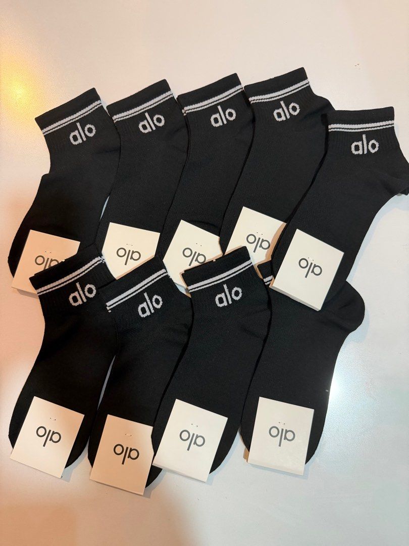 Onhand! Alo Ankle Socks (Category: Socks & Tights) located in Quezon City. Submitted by pets.r.us.manila (Listing ID 1401891682, Image 1). Description: - Brand new Alo ankle socks - Features the "alo" logo on the cuff - Ideal for workouts and casual wear - Comfortable and stylish - Comes with tags.