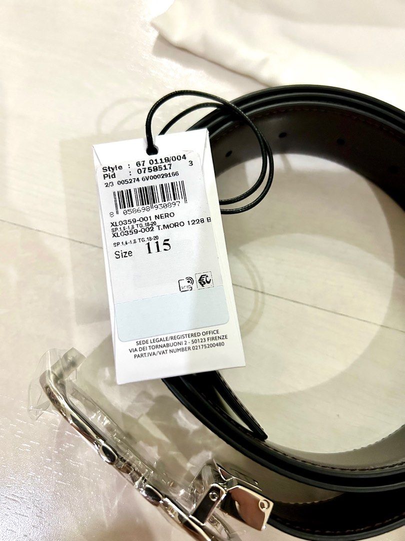 Salvatore Ferregamo Belt (Category: Belts) located in Pasig City. Submitted by stephtdizon (Listing ID 1401823295, Image 2). Description: Authentic Never been used Comes with box and dust bag With tag and plastic on the buckle Reversible .