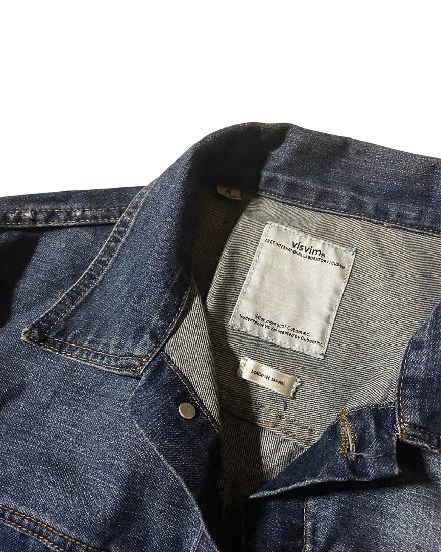 VISVIM Type II Denim Jacket (Category: Coats, Jackets and Outerwear) located in Marikina City. Submitted by menswear.memoirs (Listing ID 1401820110, Image 2). Description: Renowned for their time-honored clothing and footwear, Visvim is a brand that melds artisanal Japanese traditions with vintage Americana. Shown here, is a beautifully faded Type II denim jacket from the brand. It features the traditional knife pleats at the front, two exterior 