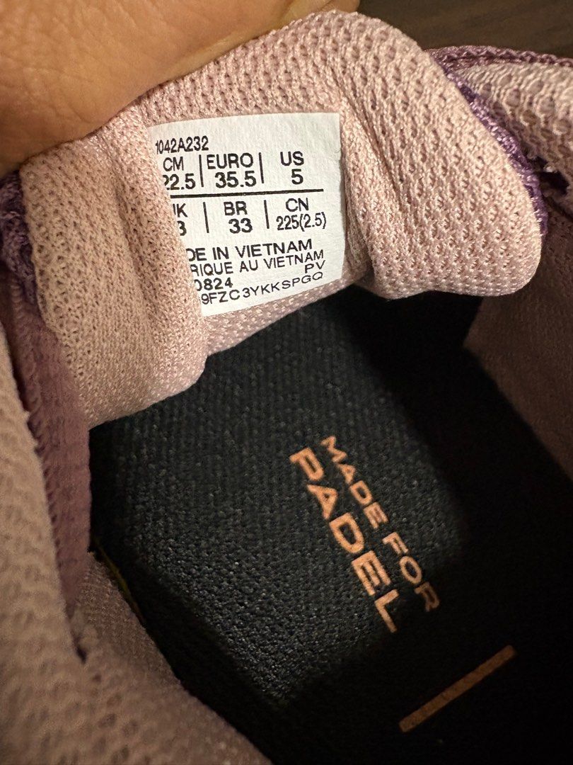 Women’s Asics Gel Challenger 14 Padel Shoes - Lavender (Category: Sneakers) located in Singapore. Submitted by anaerys (Listing ID 1401865252, Image 3). Description: Excellent condition Asics Gel-Challenger 14 Padel shoes in a beautiful purple shade. Designed for padel, they offer great support, stability, and comfort on court. Worn only once and in near-new condition. Selling as I need a slightly wider fit .
