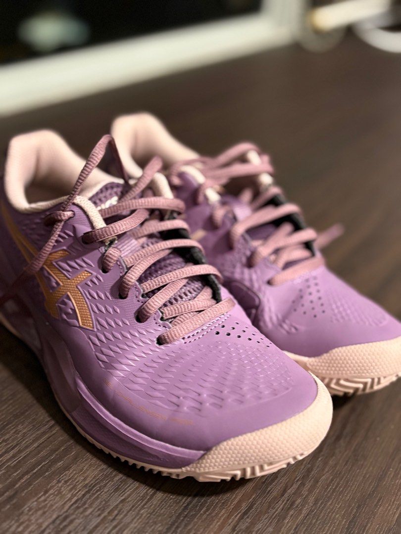 Women’s Asics Gel Challenger 14 Padel Shoes - Lavender (Category: Sneakers) located in Singapore. Submitted by anaerys (Listing ID 1401865252, Image 1). Description: Excellent condition Asics Gel-Challenger 14 Padel shoes in a beautiful purple shade. Designed for padel, they offer great support, stability, and comfort on court. Worn only once and in near-new condition. Selling as I need a slightly wider fit .