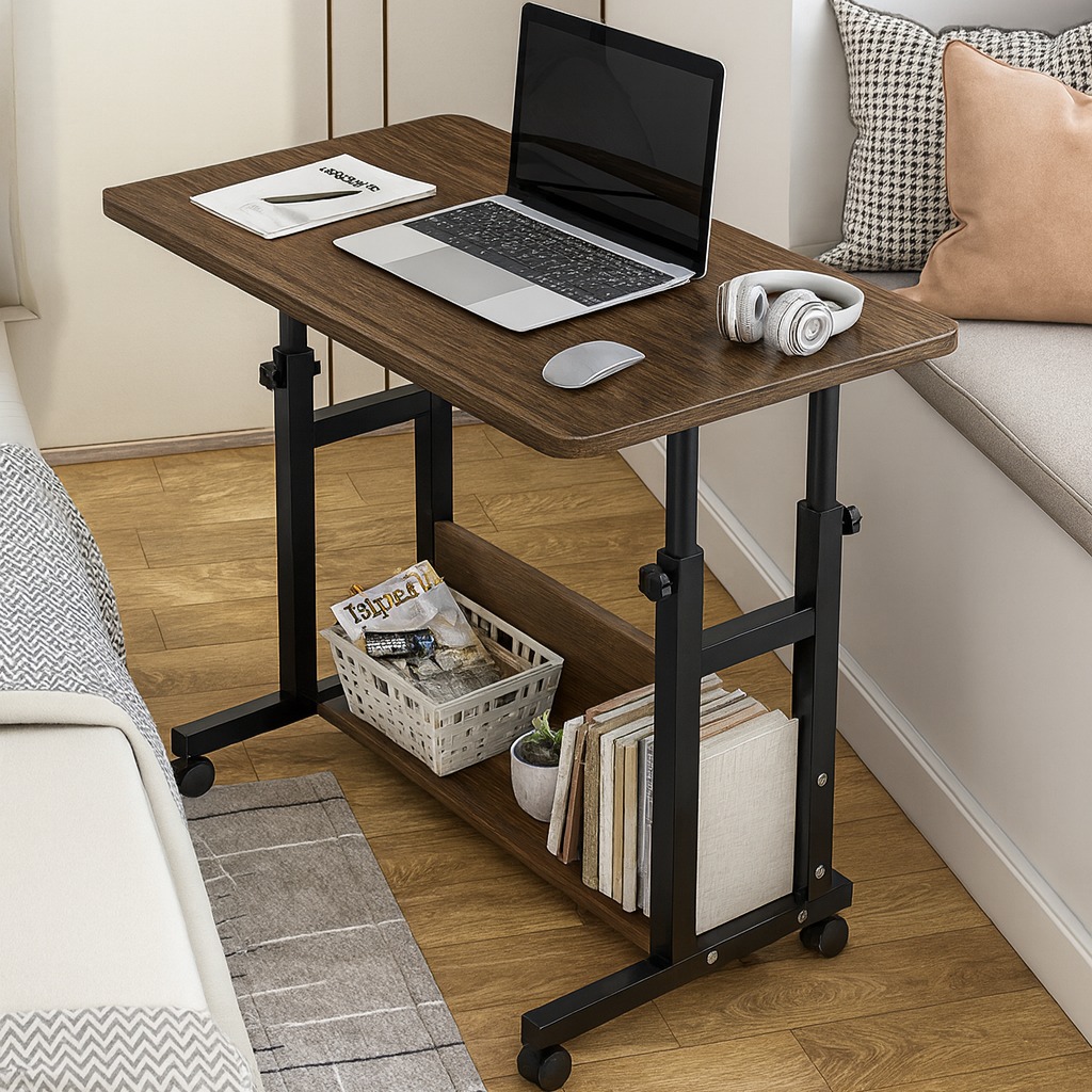 Adjustable Laptop Bed Side Table | Portable Height Lift Side Table ...