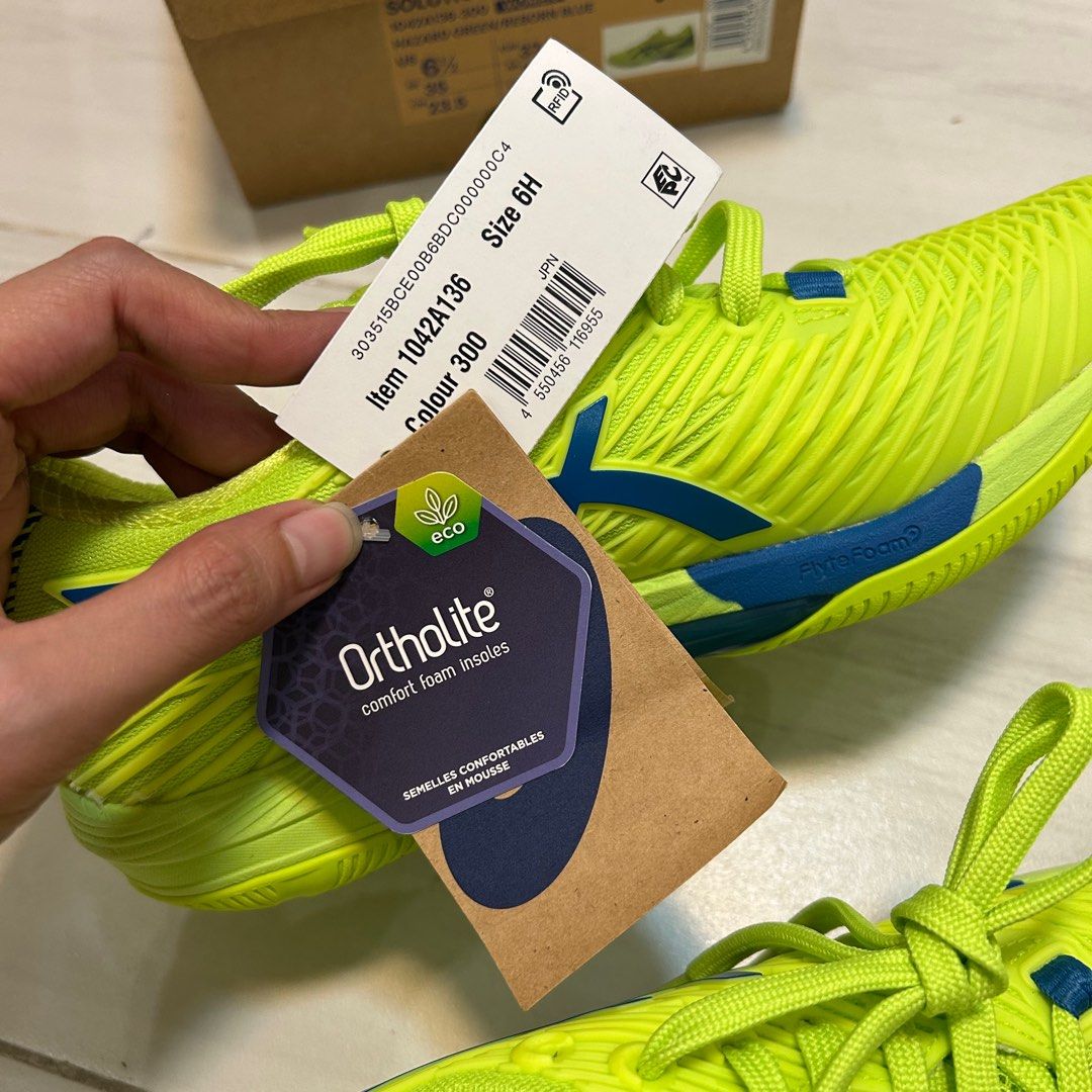 Asics Solution Speed FF 2 Hazard Green/Reborn Blue (Category: Sneakers) located in General Trias. Submitted by ellaintia (Listing ID 1405257510, Image 2). Description: BRANDNEW ASIC SOLUTION SPEED FF2 (womens) Hazard green / reborn blue color way Size US 6.5 EURO 37.5 BR 35 AR 36 CM 23.5 UK 4.5 Comes with paper bag and box RFS: wrong size Orig price 9,000 Selling it for 6k.