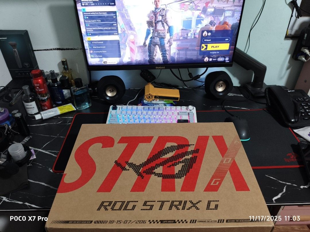ASUS ROG Strix G16 2025 (Category: Laptops & Notebooks) located in Bacarra. Submitted by emorej98 (Listing ID 1405173686, Image 2). Description: For Sale Only. 👉ROG Strix G16 2025 (Brandnew Sealed) 👉 Processor: Intel Core Ultra 7 255HX 👉 Graphics: NVIDIA GeForce RTX 5060 Display: 16" Nebula Display 2.0 (2560x1600 2.5K, 165Hz, 3ms) 👉Operating System: Windows 11 Home 👉 Memory: 16GB DDR5 5600MHz (Expandable) 👉Storage: 1TB PCIe 4.0 SSD (Dual M.