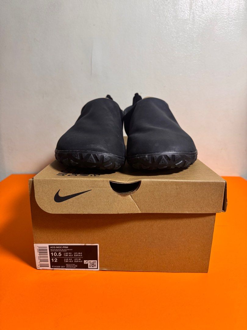 [AUTHENTIC | NEW] Nike ACG Moc PRM Black (Category: Sneakers) located in Makati City. Submitted by abstanding (Listing ID 1405284941, Image 2). Description: [AUTHENTIC | NEW] Nike ACG Moc PRM Black - Brand new - Mens (US10.5 / UK9.5 / EUR44.5) - Color: Black - Slip-on design - Textured sole - Includes original box - Nike ACG logo on the box - Tested durability of Nike All Conditions Gear (ACG).