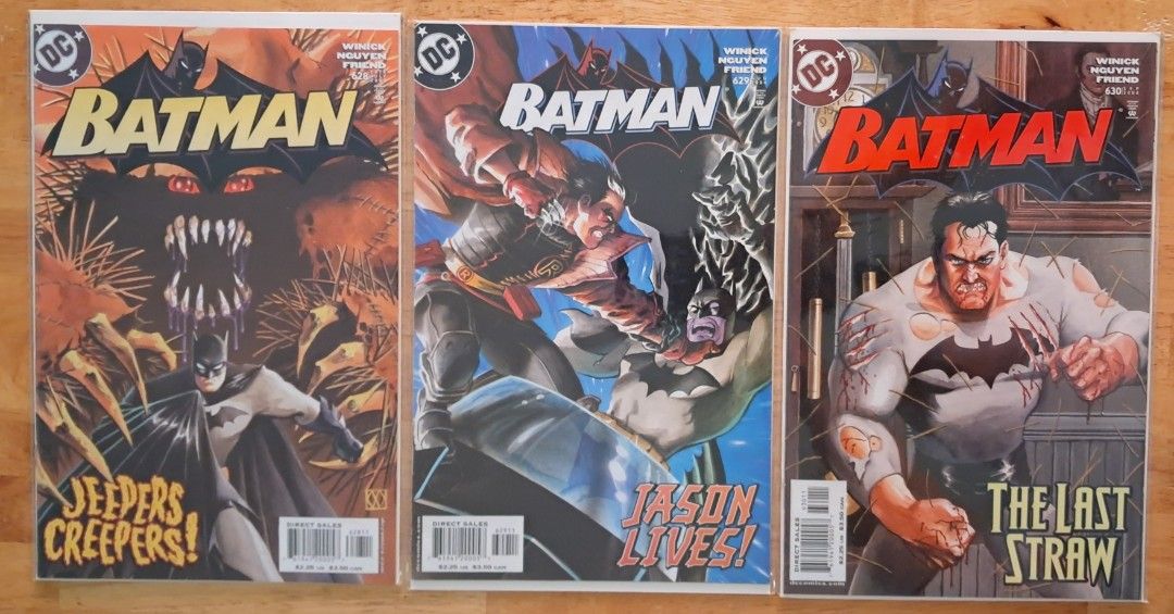 Batman Comic Book 626 to 630 (Category: Comics & Manga) located in Quezon City. Submitted by ernestamaru2 (Listing ID 1405306143, Image 1). Description: Collection of Batman comic books. Issue 626 to 630. Features various Batman covers and storylines. Perfect for comic book collectors and Batman fans..