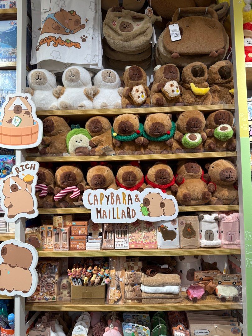 Capybara Plush Keychain (Category: Plushies & Soft Toys) located in Manila. Submitted by japanfindsbyaleja (Listing ID 1405329586, Image 3). Description: - Adorable capybara plush keychain - Features a stack of three capybaras - Includes a tag - Gold-colored chain - Perfect for bags or keys.