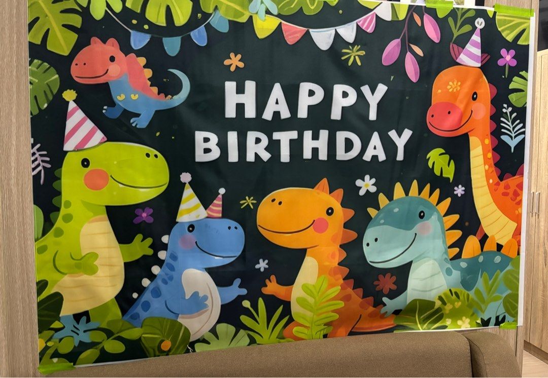 Dinosaur Happy Birthday Backdrop (Category: Occasions & Party Supplies) located in Quezon City. Submitted by ebberlandino (Listing ID 1405259453, Image 1). Description: Like New — Used Only Once! Grab it before it’s gone..