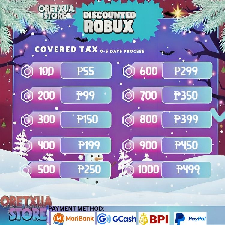 Discounted Robux | Covered Tax | Price List, Video Gaming, Gaming ...