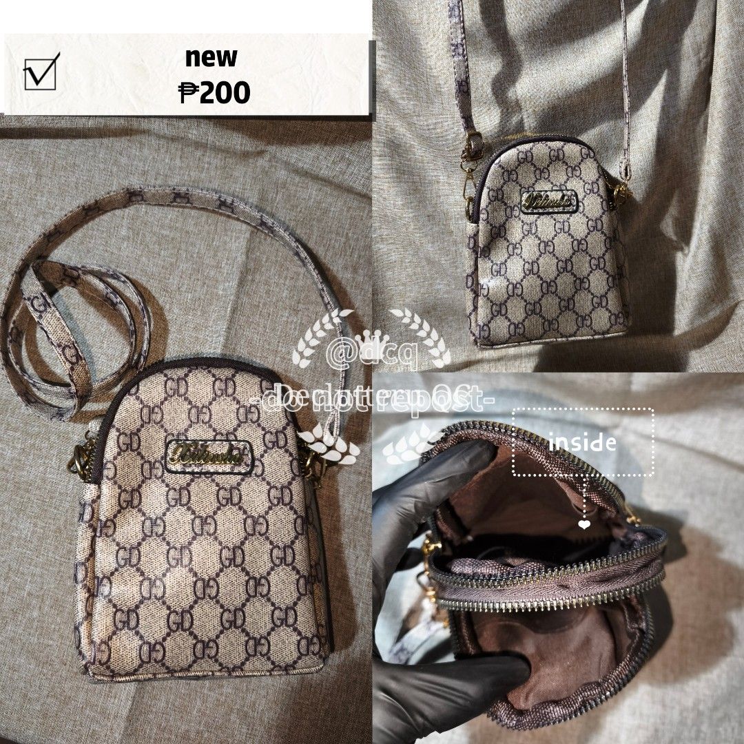 GD Pattern Sling bag (Category: Cross-body Bags) located in Quezon City. Submitted by Declutteru_QC (Listing ID 1405306397, Image 1). Description: - New crossbody bag - GD pattern design - Secure zip closure - Adjustable long strap - Compact size, ideal for essentials - See interior in the image 📍Location: Brgy. Bagong Silangan, QC If outside the area, SF will be shouldered by the buyer. ✅actual pics are posted 🚫no to bogus buyers 📩just pm me 