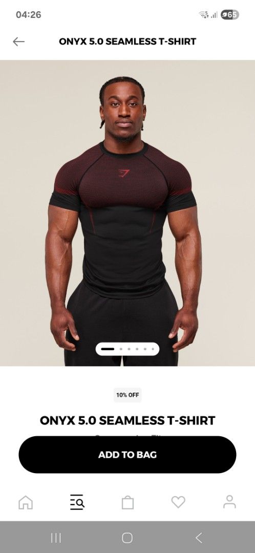 Gymshark Onyx 5.0 Seamless T-shirt Black/Carmine Red, Men's