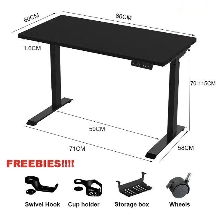 Height Adjustable Study Table | Wooden Hard Panel Height Adjust Table ...