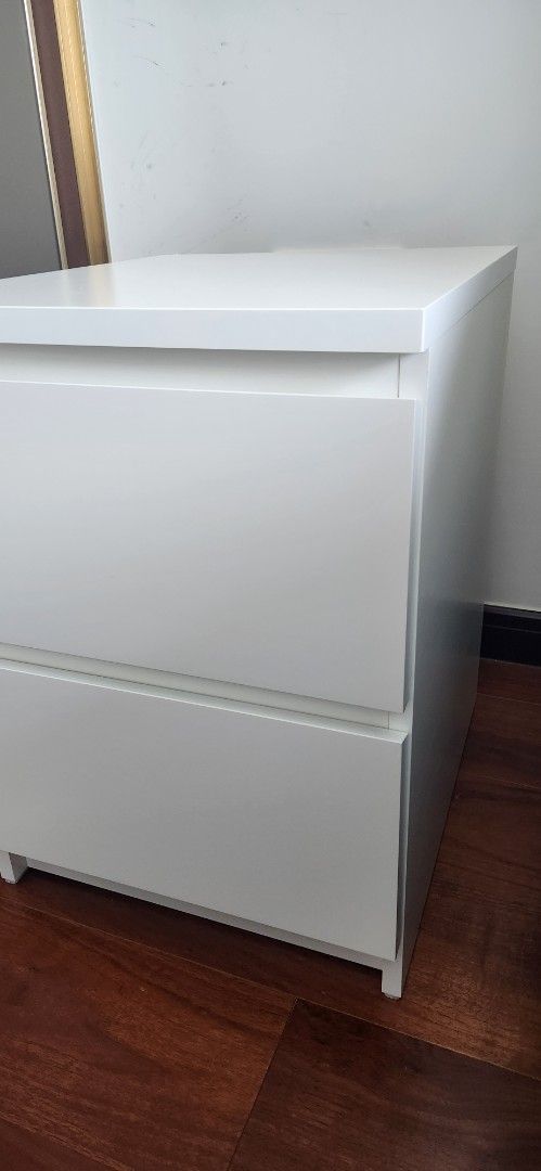 IKEA MALM 2-Drawer Nightstand - White, Furniture & Home Living ...