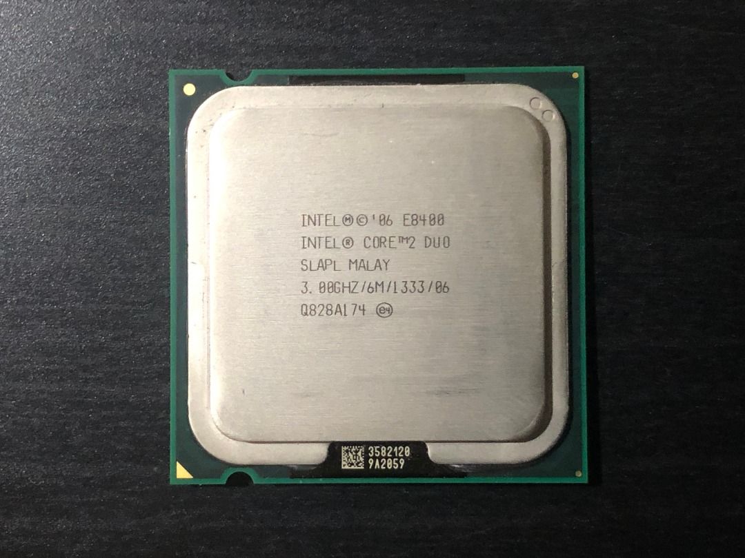 Intel Core 2 Duo CPU Processor (Category: Computer Parts) located in Singapore. Submitted by jw25863 (Listing ID 1405329956, Image 1). Description: Selling a used Intel Core 2 Duo E8400 CPU. It has a clock speed of 3.0 GHz and a 6M cache. Perfect for upgrading or building a budget PC. Price is for one CPU. An items it's in very good and working condition. Price is for one CPU. 3 stocks available. Free Postage within Singapore. Standard mail 2 to 