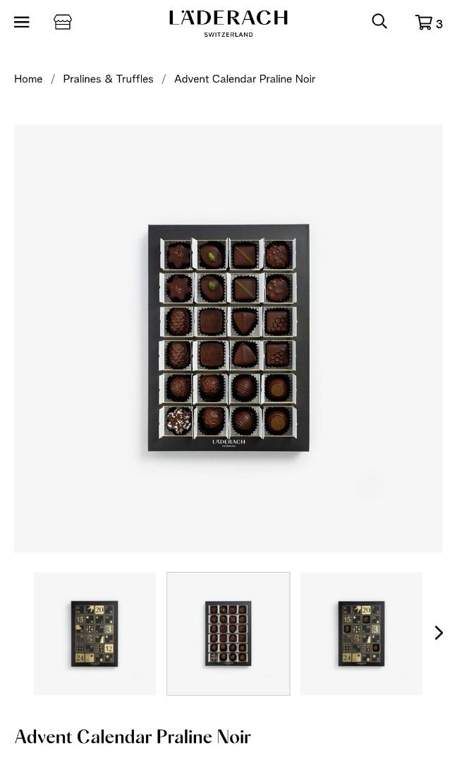 Laderach Chocolate Advent Calendar Food Drinks Gift Baskets