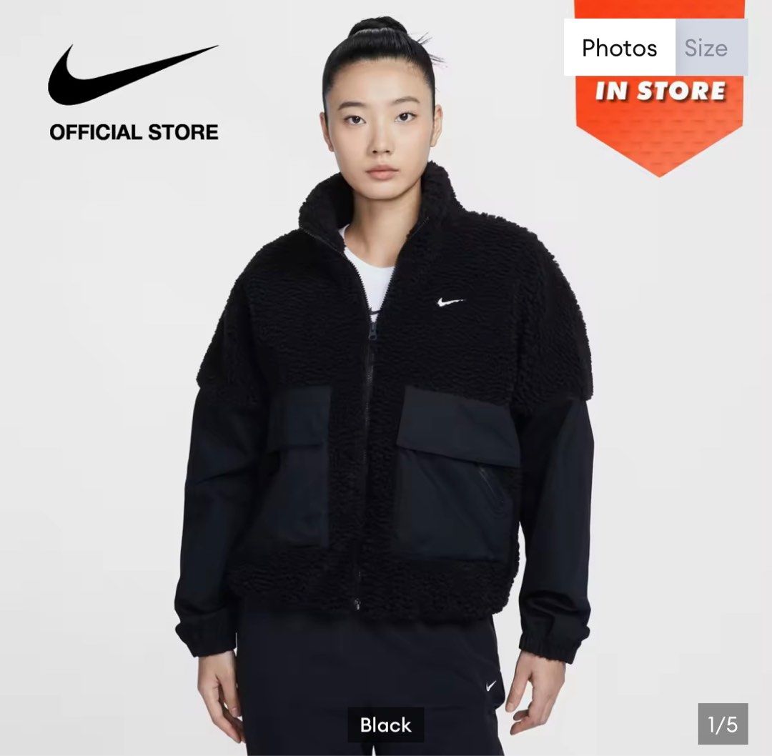 Nike Women's Essential Oversized Cozy Jacket (Category: Coats, Jackets and Outerwear) located in Quezon City. Submitted by ammp15 (Listing ID 1405178859, Image 1). Description: Size Large. Brandnew. .