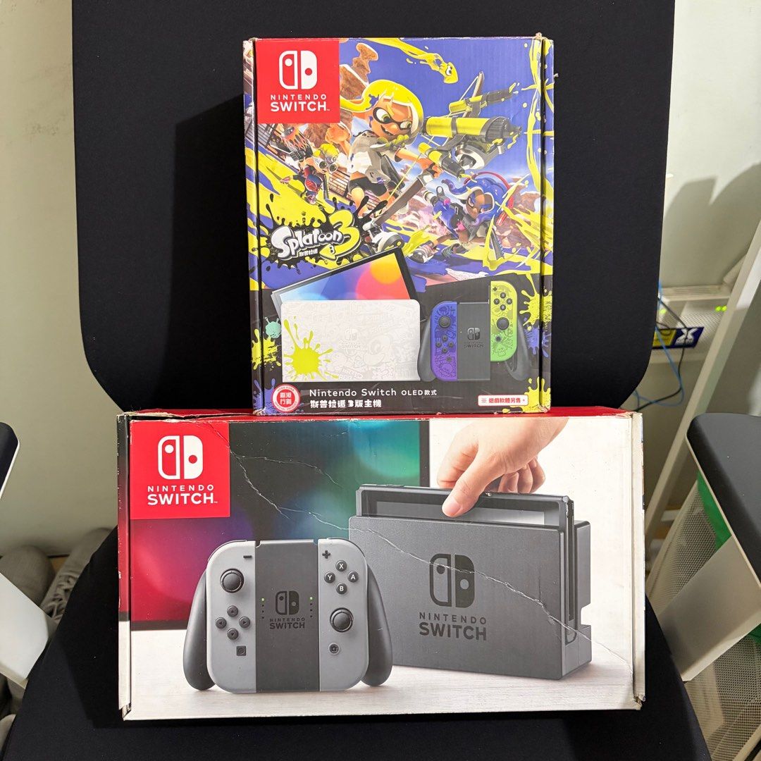 Nintendo Switch OLED Box (Category: Nintendo) located in Manila. Submitted by sweettotes_ph (Listing ID 1405313309, Image 1). Description: Nintendo Switch Oled Splatoon 3 edition Box with partition 500 Nintendo Switch V1 Box without partition 300 For pickup or delivery Bdo Maya or Gcash payment.