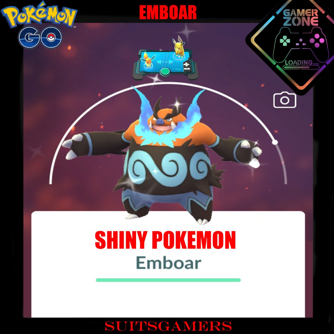 Pokemon GO - Shiny Emboar [SHINY POKEMON], Video Gaming, Video Games ...