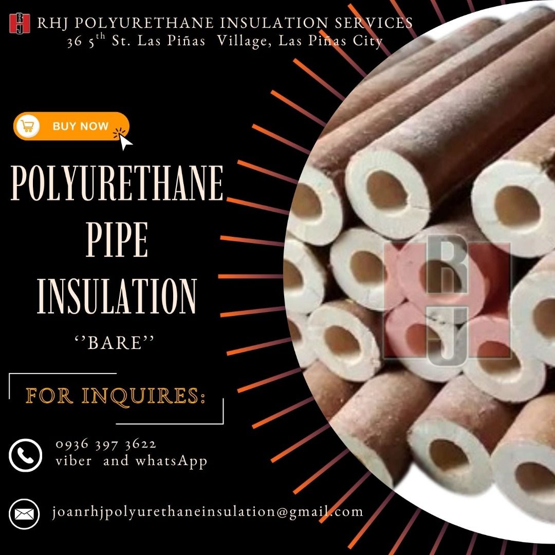 PRE-MOLDED POLYURETHANE PIPE INSULATION (Category: Construction & Building Materials) located in Las Pinas. Submitted by _joanrhjpolyurethane. (Listing ID 1405188610, Image 3). Description: Pre-molded Polyurethane Pipe Insulation, available in aluminum foil and bare cover. Prices may vary on sizes, cover, thickness, and length. MADE TO ORDER AT LOWEST PRICE WITH DISCOUNT AND FREE DELIVERY FOR BULK ORDERS .
