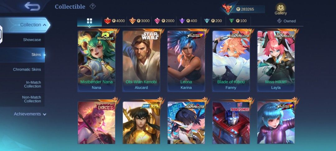 RUSH Mobile Legends Account - World Collector (Category: Others) located in Las Pinas. Submitted by buddybrown (Listing ID 1405339801, Image 3). Description: Rush Premium Main World Collector Account - Lots of Skins - High Winrate.