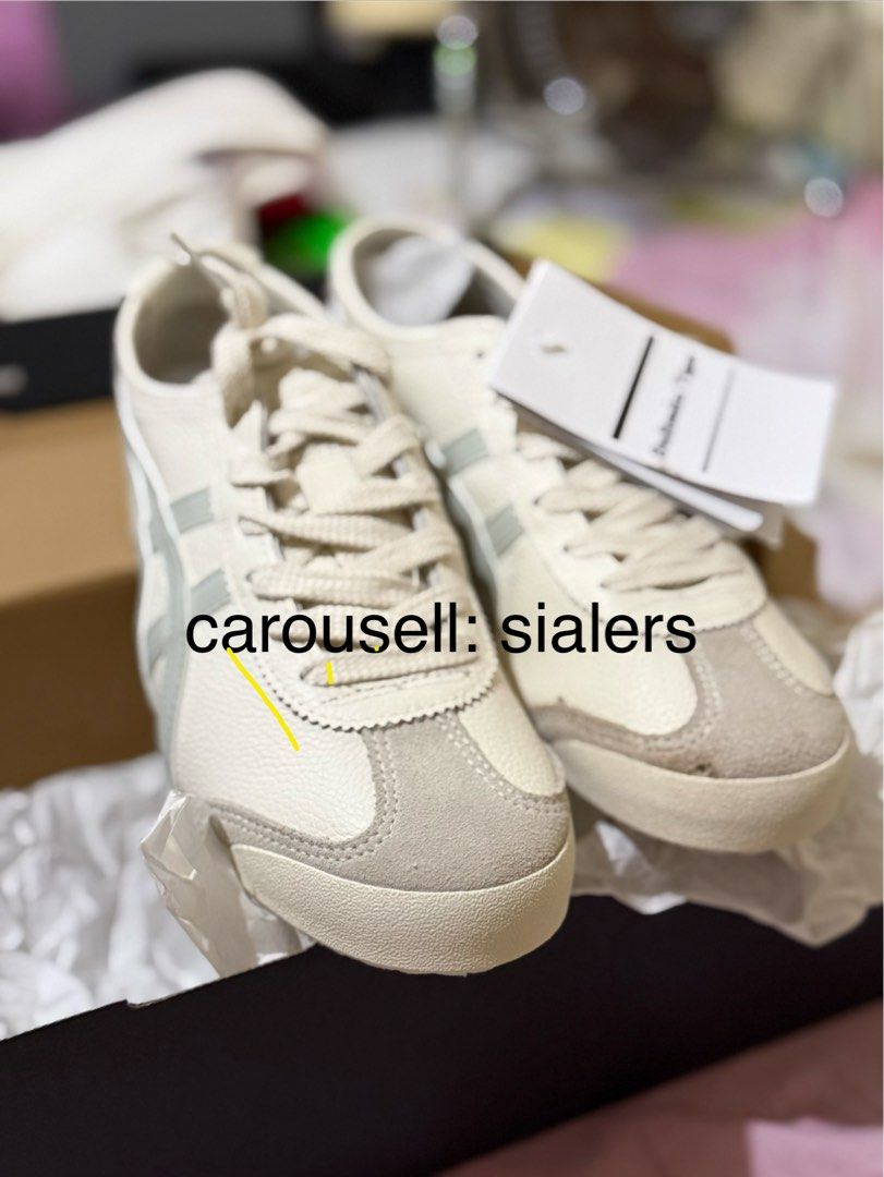 Onitsuka Tiger Mexico 66 Cream/Light Sage [FREE Uniqlo Puffy Bag] (Category: Sneakers) located in San Pablo. Submitted by sialers (Listing ID 1403369433, Image 2). Description: I'll include a free uniqlo puffy bag if you purchase this Onitsuka Tiger Mexico 66 Cream/Light Sage Model: Mexico 66 Cream/Light Sage Size: US Women 6, Eur 37 * Authentic bought in Japan last Oct * Never been worn * Has damage - you can have it restored * Negotiable ₱9k sa