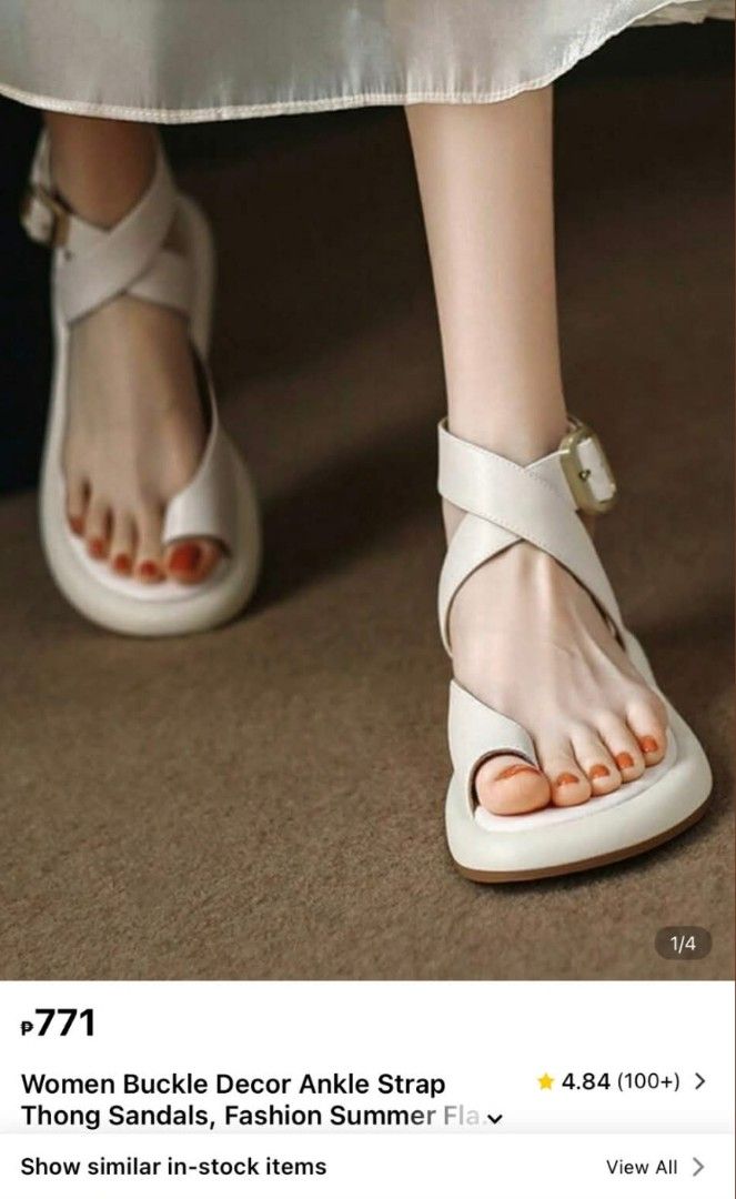 Shein Leather cross over ankle sandals (Category: Flats & Sandals) located in Santa Rosa. Submitted by setfree (Listing ID 1405209700, Image 2). Description: US 6 1/2 EUR 37 no issue, clean RFS: moving abroad 350 + Shipping J&T Santa Rosa, Nueva Ecija.