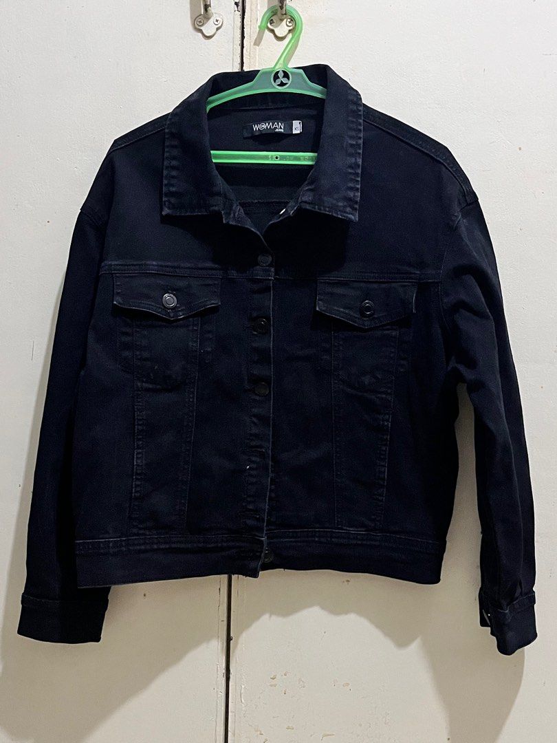 SM WOMAN black denim jacket (Category: Coats, Jackets and Outerwear) located in Angeles City. Submitted by scheherazade01 (Listing ID 1405268631, Image 2). Description: Xs on tag but fits small to med.
