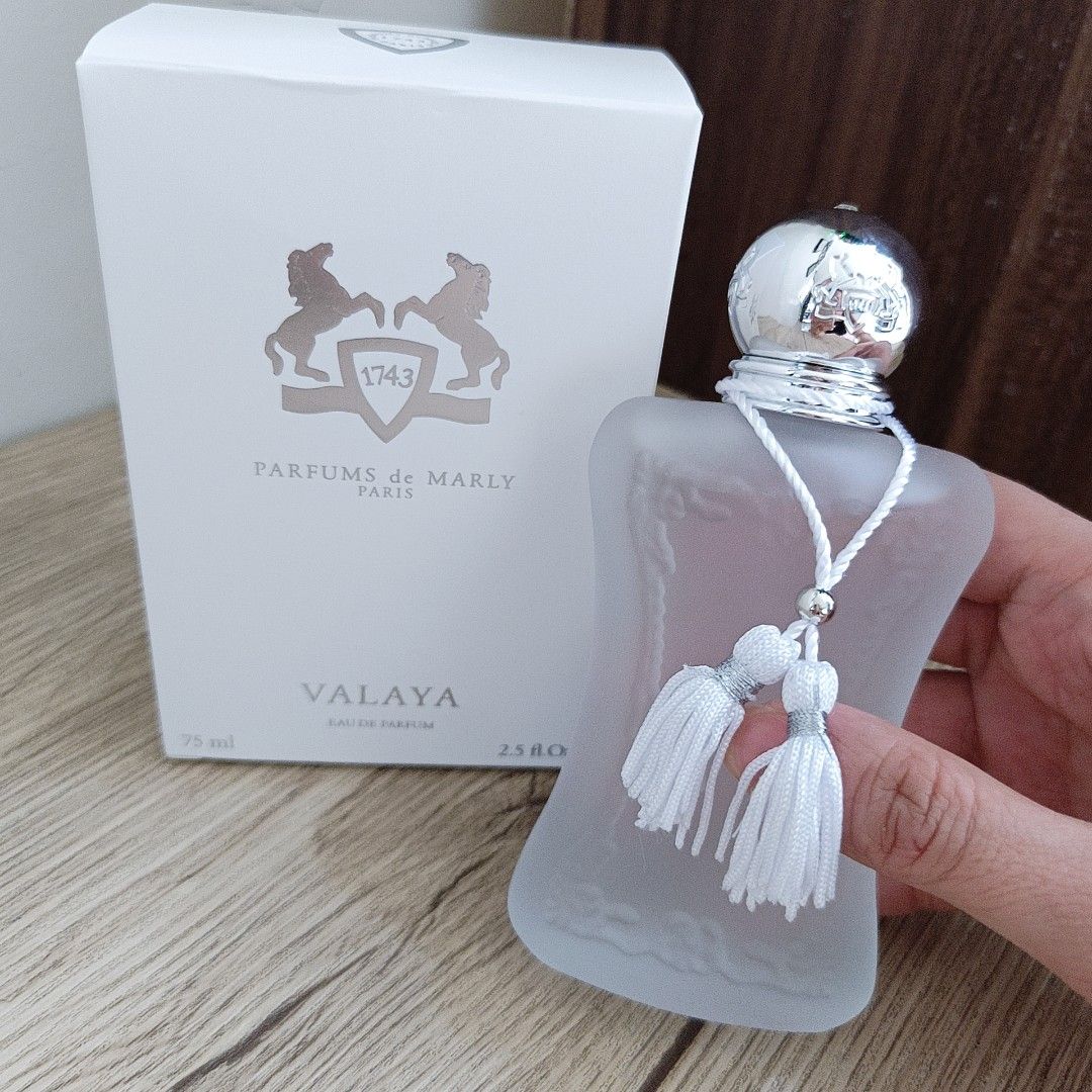 sale 2day only 1100 before VALAYA PARFUM DE MARLY EAU DE PARFUM FOR WOMEN (Category: Fragrance & Deodorants) located in Manila. Submitted by mom.0f.2 (Listing ID 1404618328, Image 2). Description: Long lasting parfum. What you see is what you get. 🤍 Kindly direct msg me for order/s..