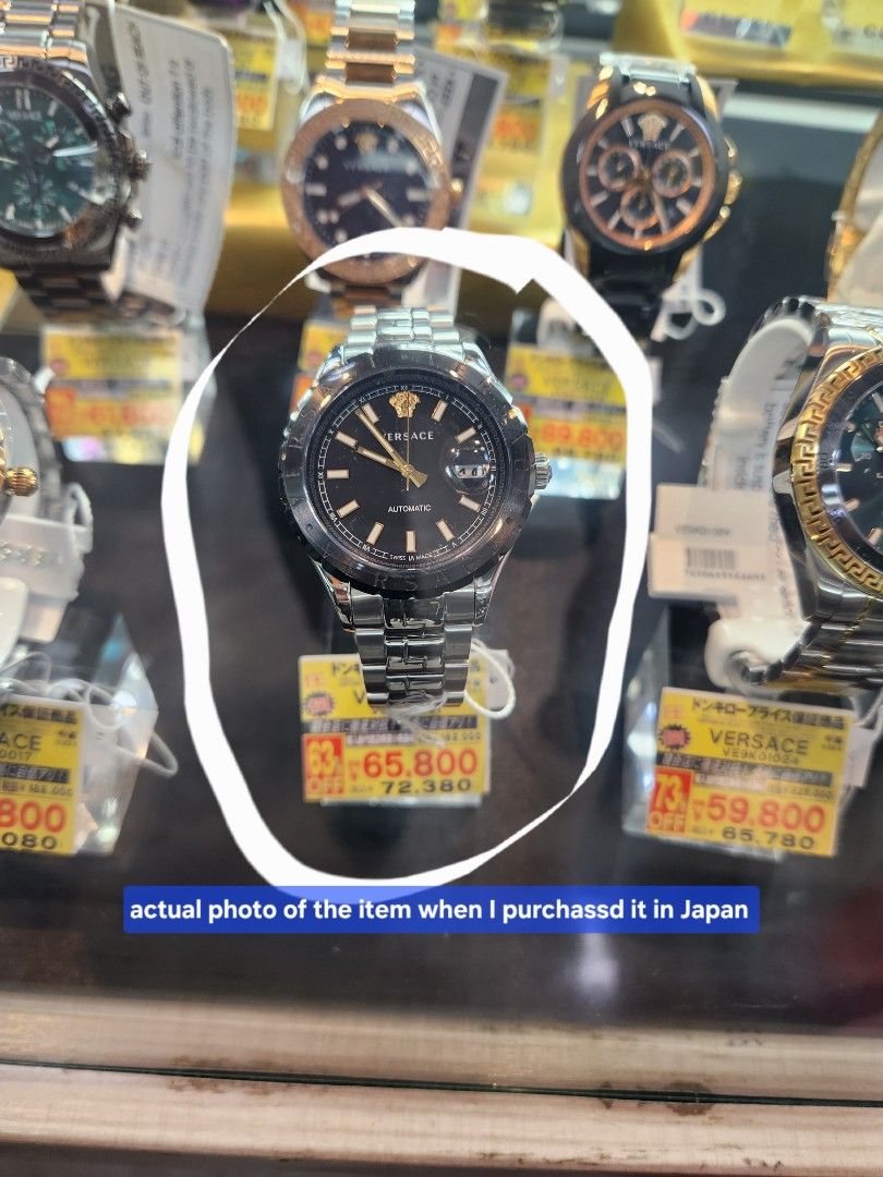 VERSACE HELLENYIUM , Fully Automatic (Brand New, Bought in Japan) (Category: Luxury Watches) located in Baguio. Submitted by neilvigo (Listing ID 1367291352, Image 2). Description: Brand New VERSACE HELLENYIUM Fully Automatic 2 years Japan Warranty bought in Japan..