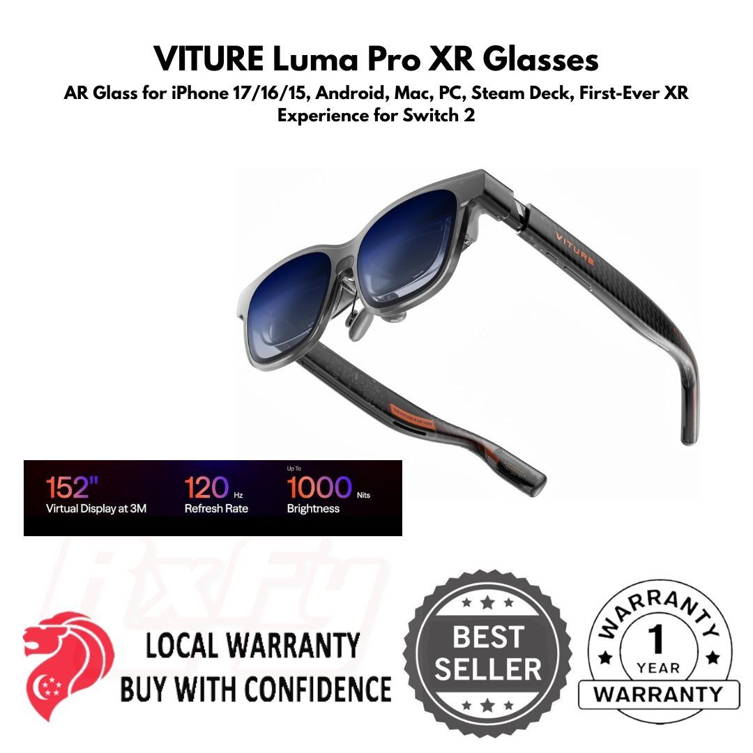VITURE Lunettes XR Luma Pro - Écran Ultra Net de 152 en 1200p, 1000
