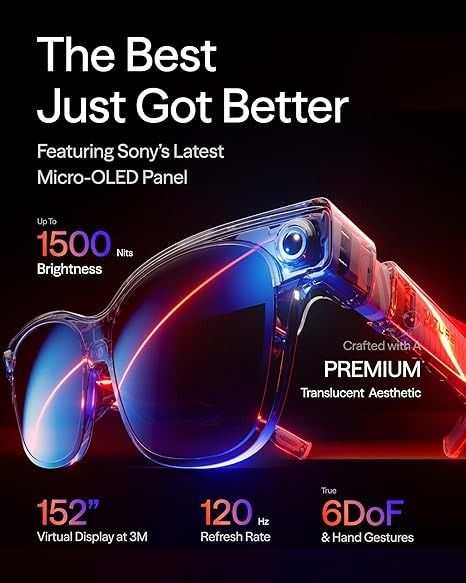 VITURE Luma Ultra XR Glasses 152'' 4k like Display 6Dof Support AR