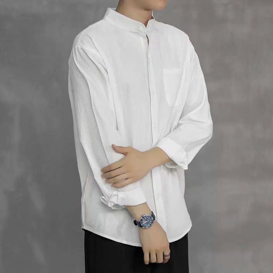 White Mandarin Collar Long Sleeve Shirt (Category: Tshirts & Polo Shirts ) located in Manila. Submitted by twabkeve (Listing ID 1405329219, Image 2). Description: RFS: Decluttering.