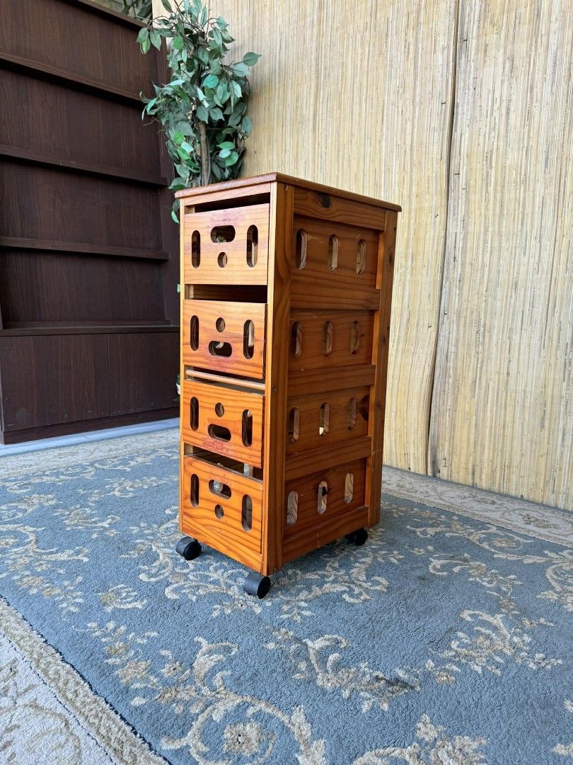 Wooden Storage Cabinet with Drawers (Category: Shelves, Cabinets & Racks) located in Manila. Submitted by eloizavill76462 (Listing ID 1405340710, Image 3). Description: Kitchen Trolley / Side Rack L12 x W16 x H31.5 In good conditiom.