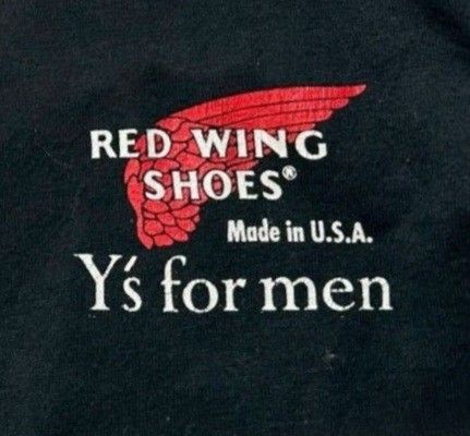 Y's for men x RED WING Red Wing Yohji Yamamoto Y's Pour Homme Long Sleeve T-Shirt (Category: Tshirts & Polo Shirts) located in Singapore. Submitted by lucianoz_2353 (Listing ID 1405326933, Image 1). Description: Well used Yohji Yamamoto Y's for men x RED WING rare long sleeve t-shirt. Measurements (laid flat): Shoulder width 43cm, Bust width 48cm, Sleeve length 60cm, Length 64cm *Please note that measurements are taken by an amateur, so please al