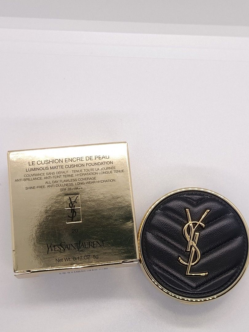 YSL MATTE CUSION FOUNDATION (Category: Makeup) located in Bacoor. Submitted by aesthetic.bloom_01 (Listing ID 1405243999, Image 2). Description: YSL LUMINOUS MATTE CUSHION FOUNDATION BRAND NEW WITH BOX SPF 33 / Pa ++ 5grams Shade: 20 *ALL ITEMS ARE GUARANTEED AUTHENTIC OR MONEY BACK IF PROVEN FAKE 💯.
