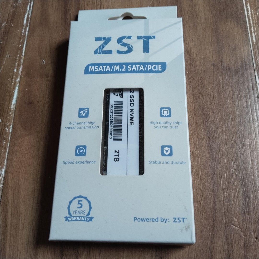 2tb ssd nvme (Category: Hard Disks & Thumbdrives) located in Muntinlupa City. Submitted by ehrwin65 (Listing ID 1405396916, Image 1). Description: brand new pwede ko lagyan ng games - ZST MSATA/M.2 SATA/PCIE SSD - Available in 1TB and 2TB - 4-channel high-speed transmission for fast performance - High-quality chips for stability and durability.