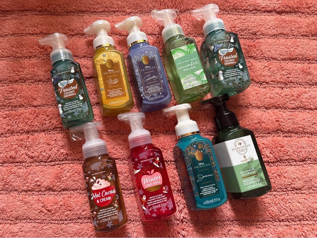 Bath & Body Works Hand Soap Set (Category: Bath) located in Muntinlupa City. Submitted by peachonlineshop (Listing ID 1402168699, Image 1). Description: Scents available Min of 5pcs to have discount .