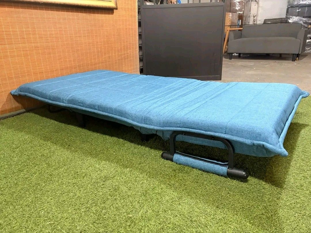 Blue Convertible Sofa Bed (Category: Sofas) located in Manila. Submitted by eloizavill76462 (Listing ID 1405425521, Image 3). Description: Recliner SofaBed *VIDEO ON COMMENT Bed mode size : 37 x 73 inches In VERY good condition .