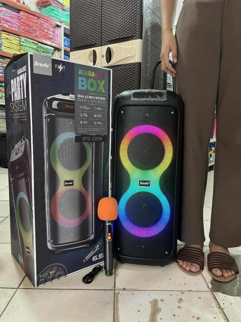 Brodu BTS-2258 Professional System Double 6.5 inches Bluetooth Speaker with Wireless Microphone (Category: Soundbars, Speakers & Amplifiers) located in Manila. Submitted by onlineshoppersph (Listing ID 1405436008, Image 3). Description: Cash On Deliver - Metro Manila - Delivery Fee/Handling Fee shouldered by BUYERS - DF/HF depends on BUYERS Location LALAMOVE PICK UP - Cash on Deliver - Metro Manila & Nearby DELIVER THRU COURIER, CARGO & BUS - Pro
