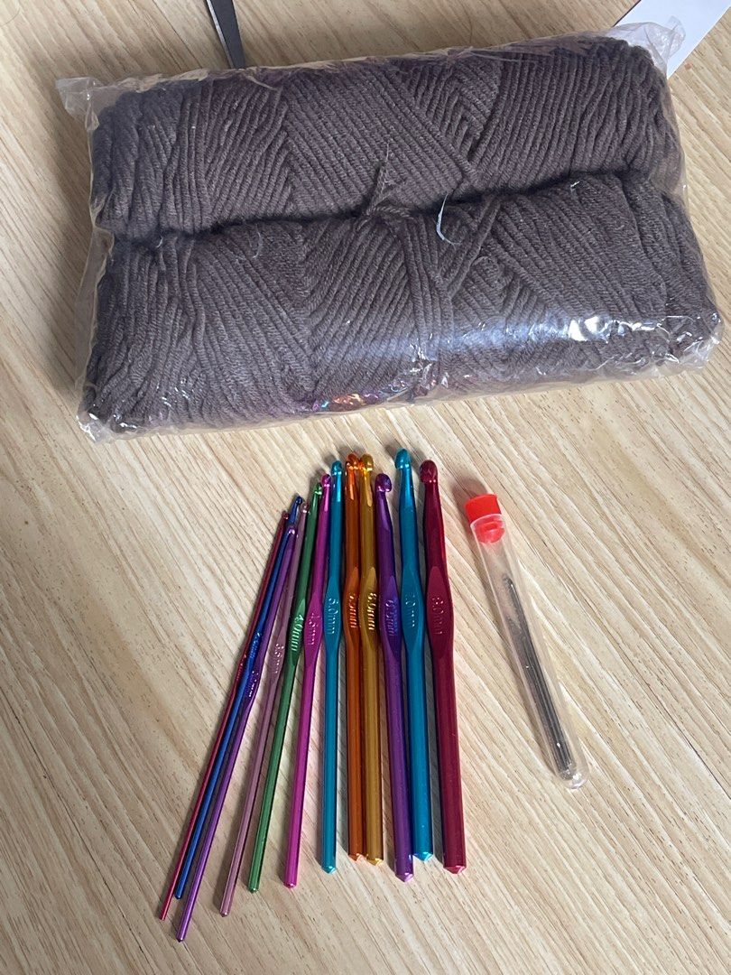 Crochet Hooks and Yarn Set (Category: Craft Supplies & Tools) located in Quezon City. Submitted by stuffbyviel (Listing ID 1405389049, Image 2). Description: RFS: decluttering DM for more info.