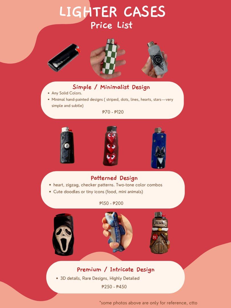 Customization Air dry clay items (Category: Handmade Craft) located in Cavite. Submitted by heyitsmork (Listing ID 1405514924, Image 2). Description: 🎨 Custom Handmade Items! 🎨 Looking for something unique and made just for you? 💖 I create custom ashtrays, lighter cases, keychains, and necklaces — all handmade with love and attention to detail! ✨ Check the images for sizes and prices. Some photos here are just for reference, ctto. Whether you 