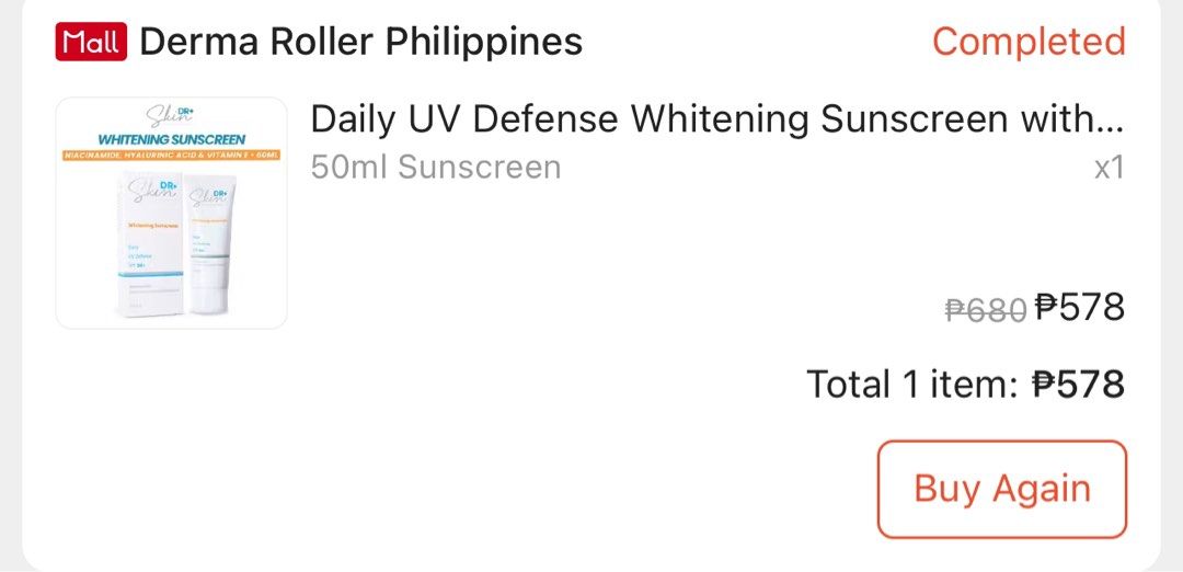 DR+ Skin Whitening Sunscreen SPF 50+ (Category: Face Care) located in Lapu-Lapu City. Submitted by sinclair777 (Listing ID 1405454383, Image 2). Description: Rfs: Too heavy for me Notes: It is still 50% FULL Location: Lapu-Lapu city, Cebu MOD: J&T MOP: Gcash/Maya Please always manage your expectations with prelove skincare products.