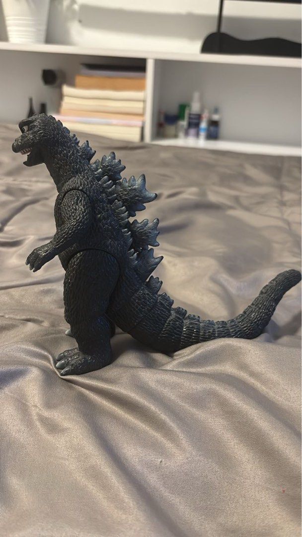 Godzilla Sofubi Original (Category: Toys & Games) located in Petaling Jaya. Submitted by shikikanjoshustore (Listing ID 1405400702, Image 2). Description: - Classic Godzilla collectible figure. - Features detailed design with dorsal fins and textured body. - Made of durable black plastic. - Text imprinted on feet. - Ideal for Godzilla fans and toy collectors..
