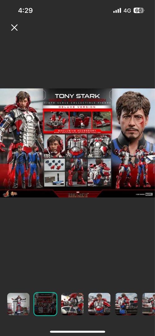 Hot Toys MMS600 Iron Man 2 1/6 Tony Stark (Mark V Suit up Version) De