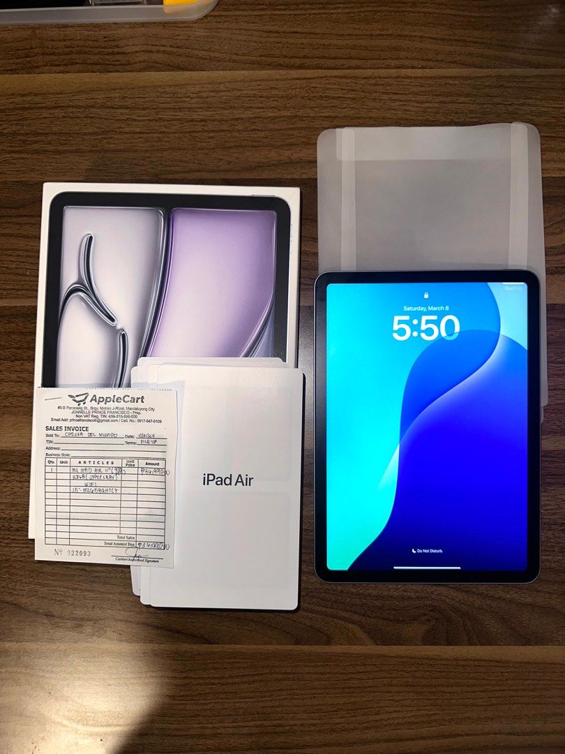 iPad Air 6 (M2) 2024 - Space Gray 128GB (Category: iPad) located in Quezon City. Submitted by cstuff_forsale (Listing ID 1405368774, Image 3). Description: WTS/LFB iPad Air 6 (M2) 2024 - Space Gray 128GB 💌 Inclusions: Complete inclusions (box, manuals), with receipt from purchase! *Except for charger and adaptor Comes with privacy tempered glass installed!🫶🏻 💌Bought: October 31, 2024 at Mobile Cart PH (Have pictures of purchase & receipt) 💌O