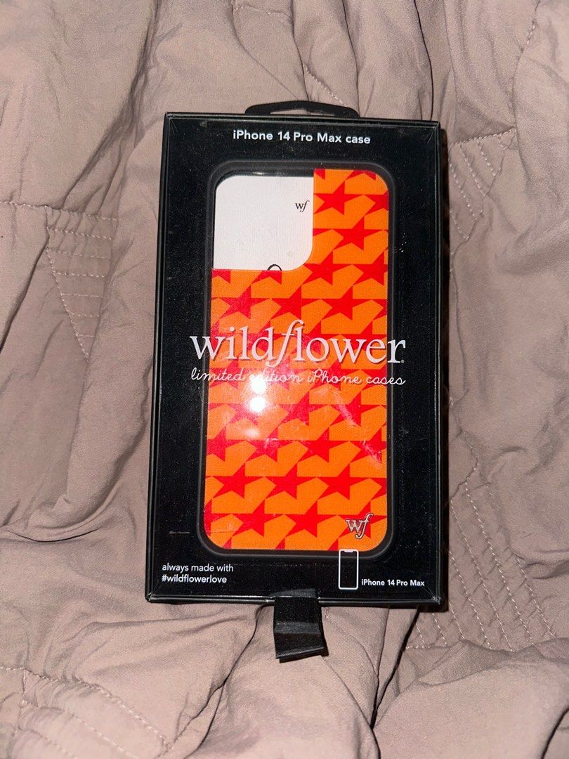 iPhone 14 Pro Max Wildflower case "Starry Not Sorry" (Category: Cases & Sleeves) located in Manila. Submitted by mclovinnnn0 (Listing ID 1405438909, Image 1). Description: "Starry Not Sorry" Wildflower case originally bought on 2023 and last used was last year. Has scratches but barely noticeable..
